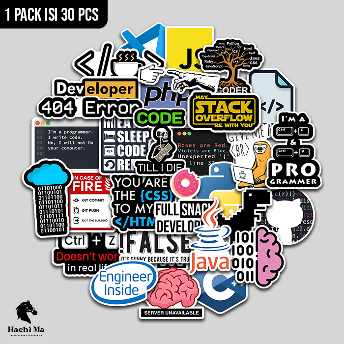 Jual STIKER PACK PROGRAMMER PROGRAMMING CODING ANTI AIR | STIKER HELM ...