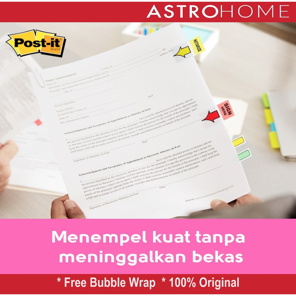 Jual Sticky Noted Penanda Tanda Tangan Mark Sign Here 3M Post-It Post ...