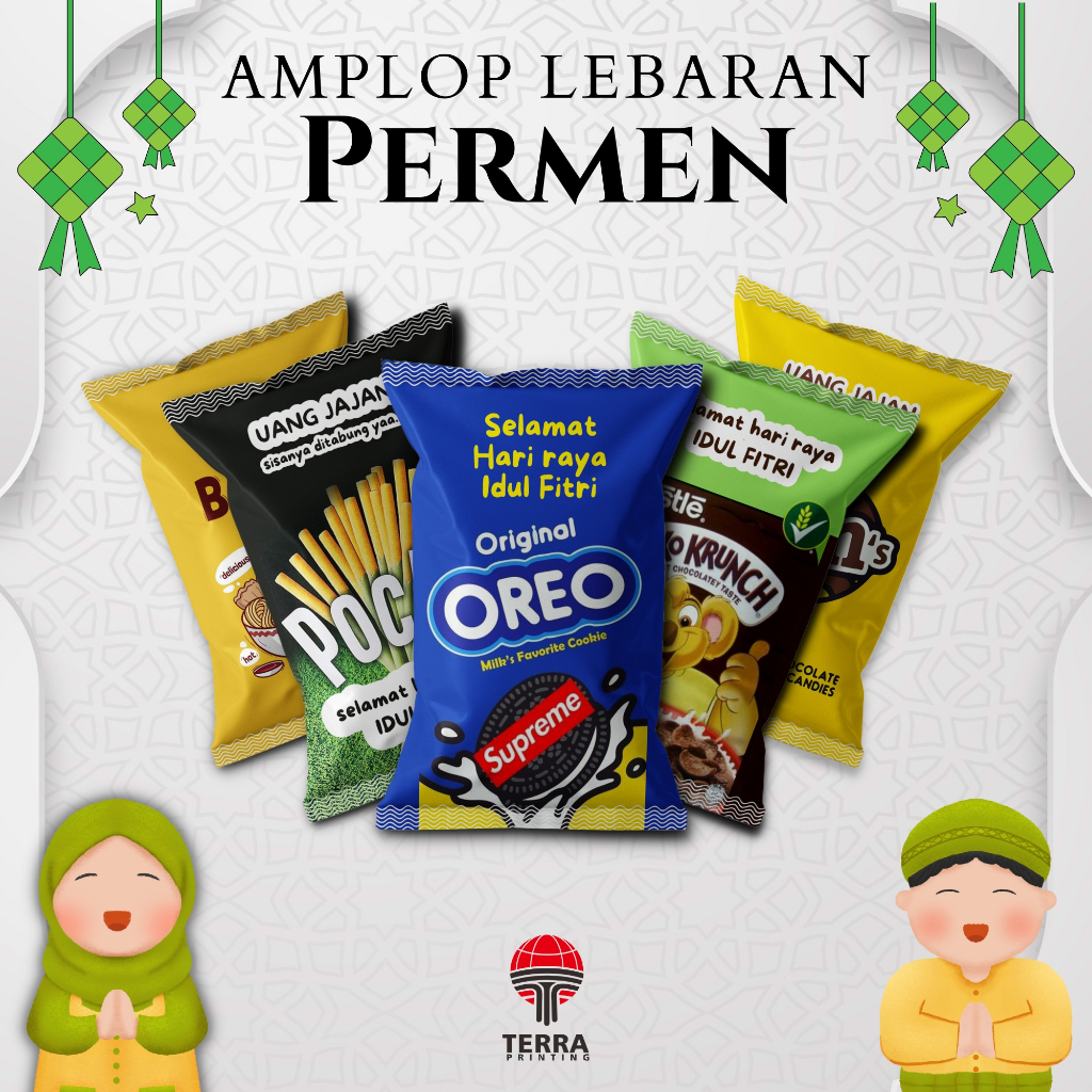 Jual 1 Pack Amplop Lebaran Unik Bentuk Permen Sudah Jadi Amplop