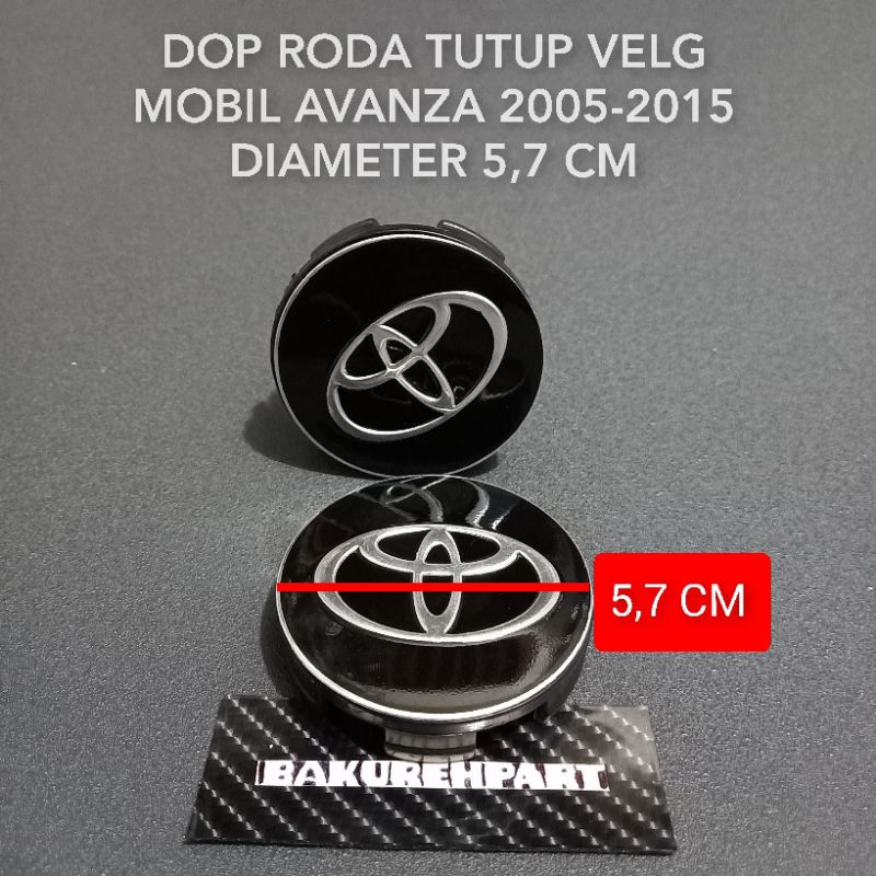 Jual Dop roda tutup velg mobil AVANZA 2005-2015 diameter 5,7 cm hitam ...