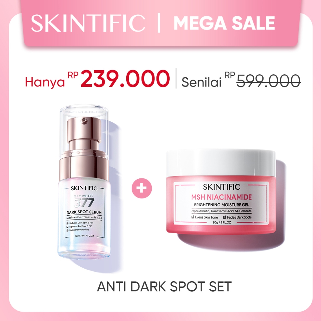 Jual SKINTIFIC 2pcs Paket Brightening Krim & Serum Set -MSH Niacinamide ...