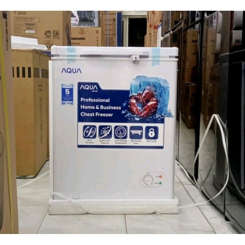 Jual BOX FREEZER AQUA 100 LITER AQF 100W CHEST FREEZER 100 LITER AQF100GC Shopee Indonesia