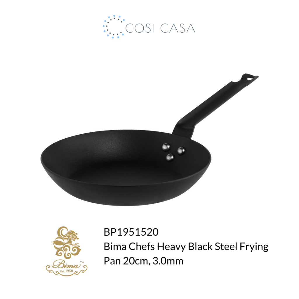 Jual Bima Chefs Heavy Black Steel Frying Pan 20cm | Shopee Indonesia