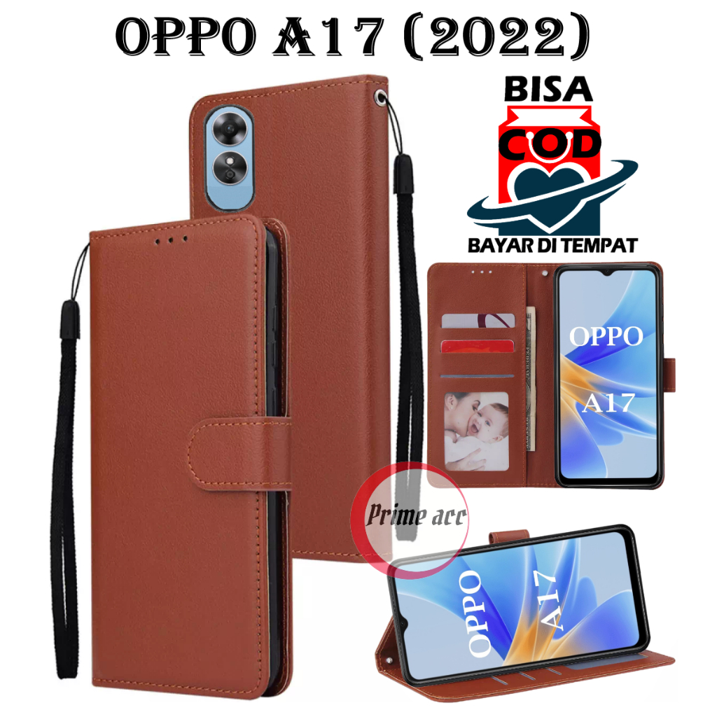 WOWUDI For Oppo A17 4G / A17K Wallet Case With Card Holder PU Leather