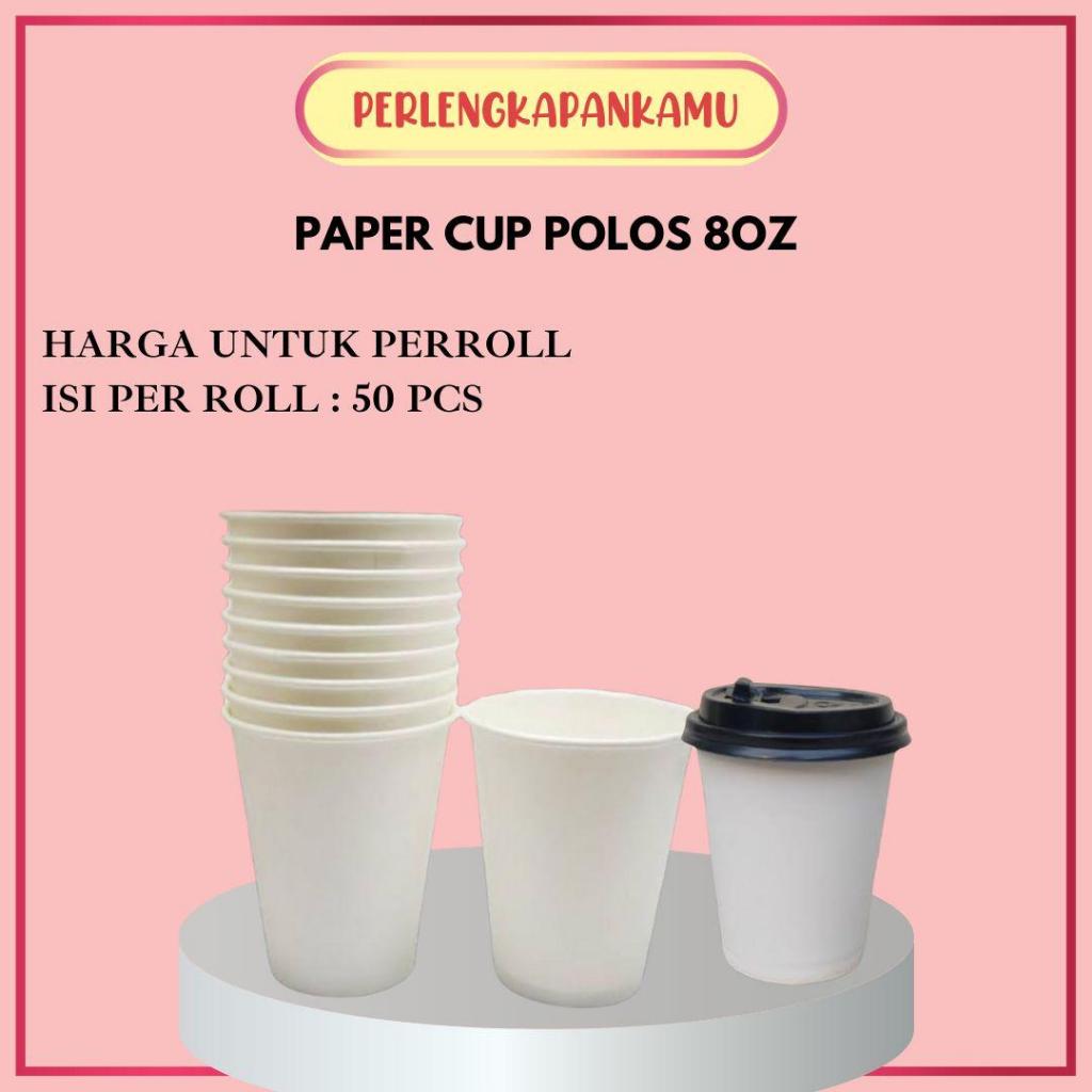 Jual Gelas Kertas Kopi Paper Cup 8oz Polos Tahan Panas Isi 50pcs Shopee Indonesia 7149