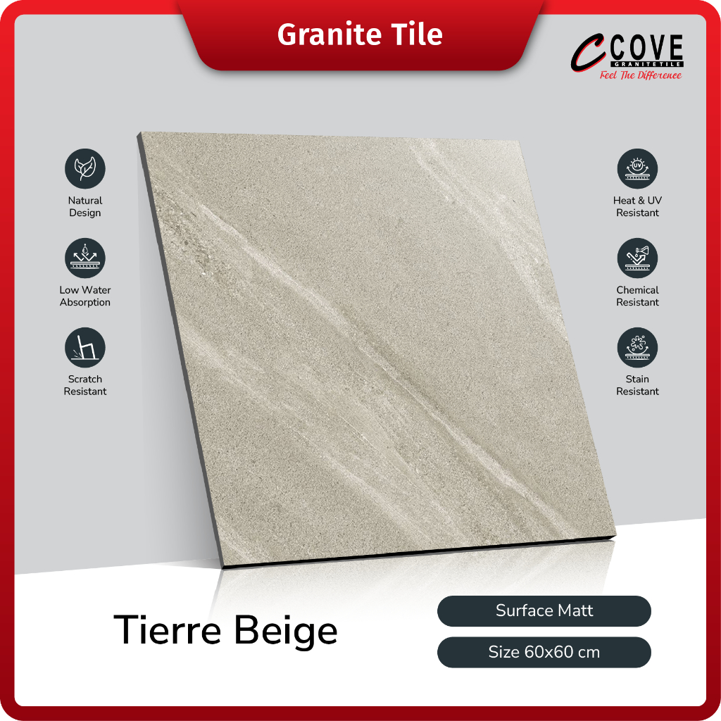 Jual Cove Granite Tile Tierre Beige 60x60 Granit Kasar Outrdoor Kamar