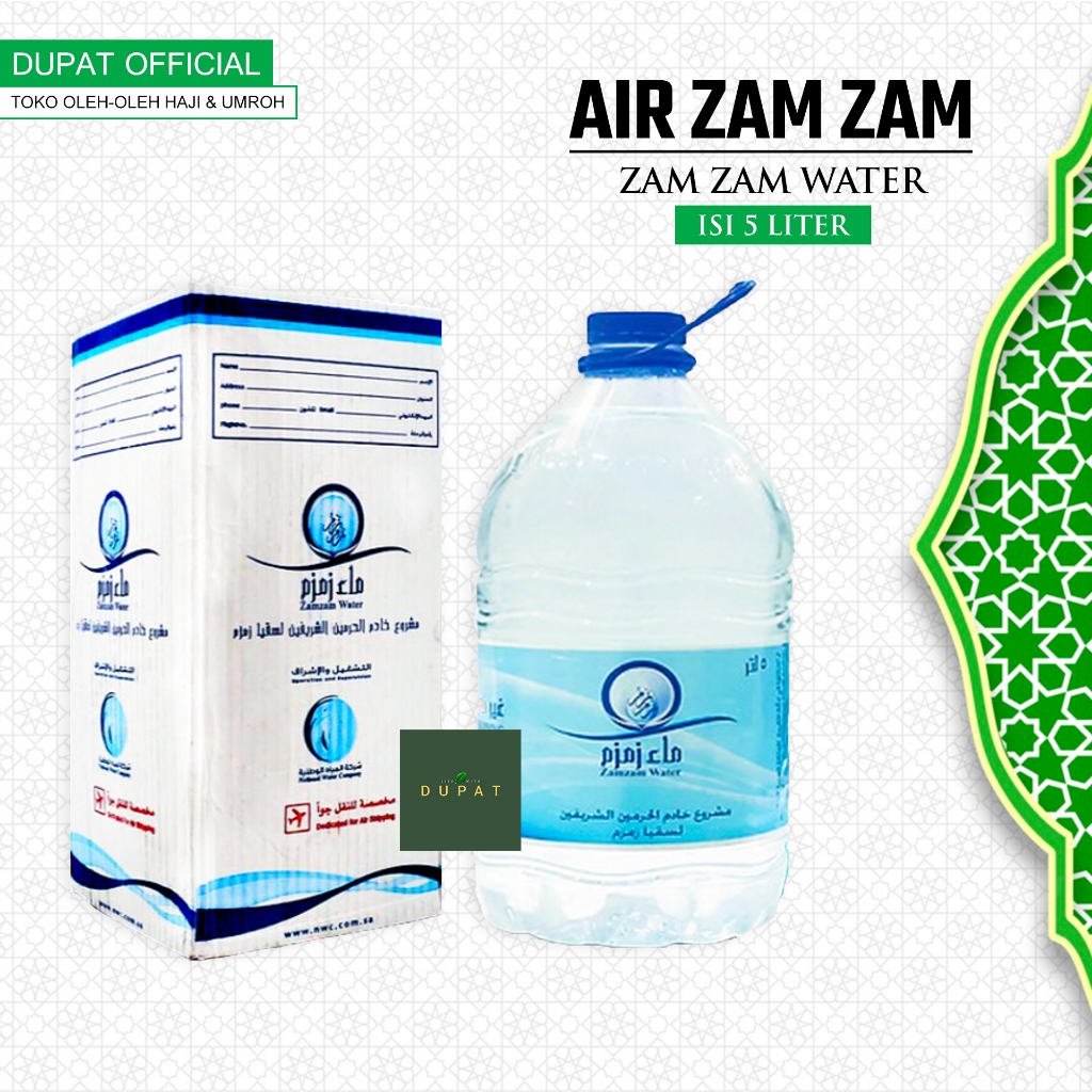 Jual Air Zam Zam Galon 5 Liter Asli Original - NON BARCODE | Shopee ...