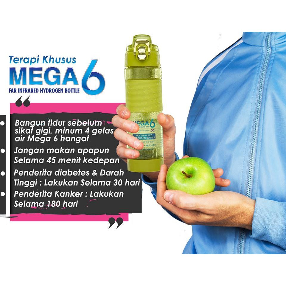 Jual BOTOL MEGA 6 500 ML ANTI DIABETES ORIGINAL - BOTOL HYDROGEN WATER ...