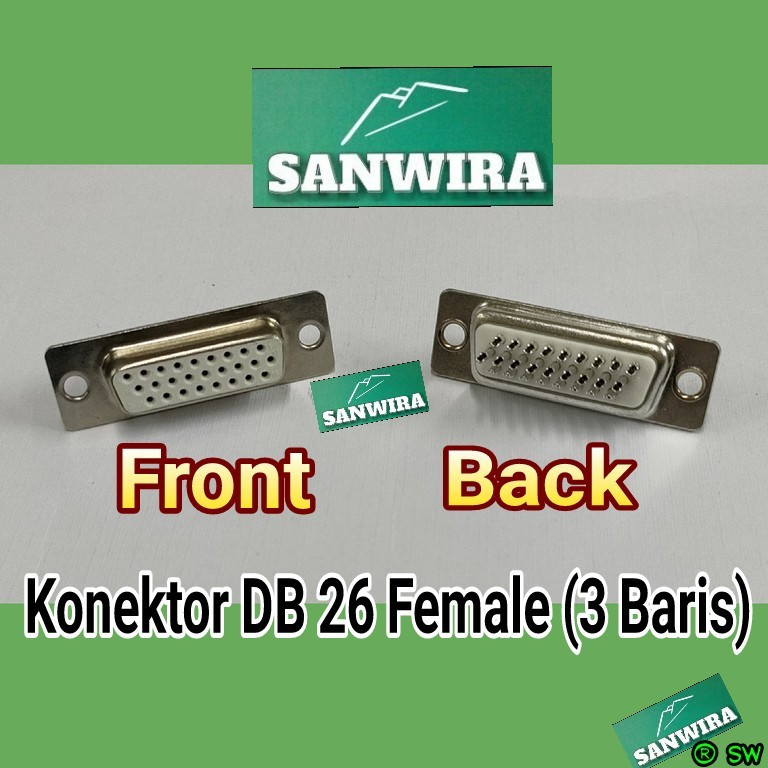 Jual Konektor DB 26 FEMALE cover hitam plastik / Konektor DB26 Female 3 ...
