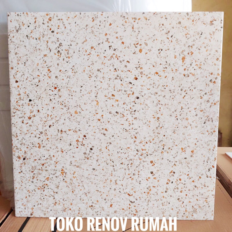 Jual keramik lantai 50x50 motif terazzo pixie (glossy)/ keramik lantai