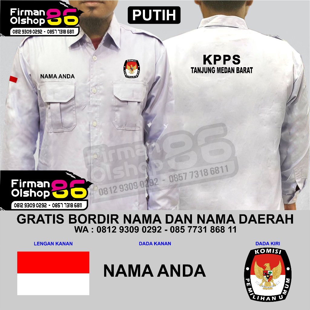 Jual Big Size Kemeja Kpps Lengan Panjang Baju Kpps Sekretariat Kpps Seragam Kpps Shopee Indonesia