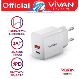 Jual Vivan Adaptor Charger Power Batok Charger Fast Charging Dual Output Quick Charging A