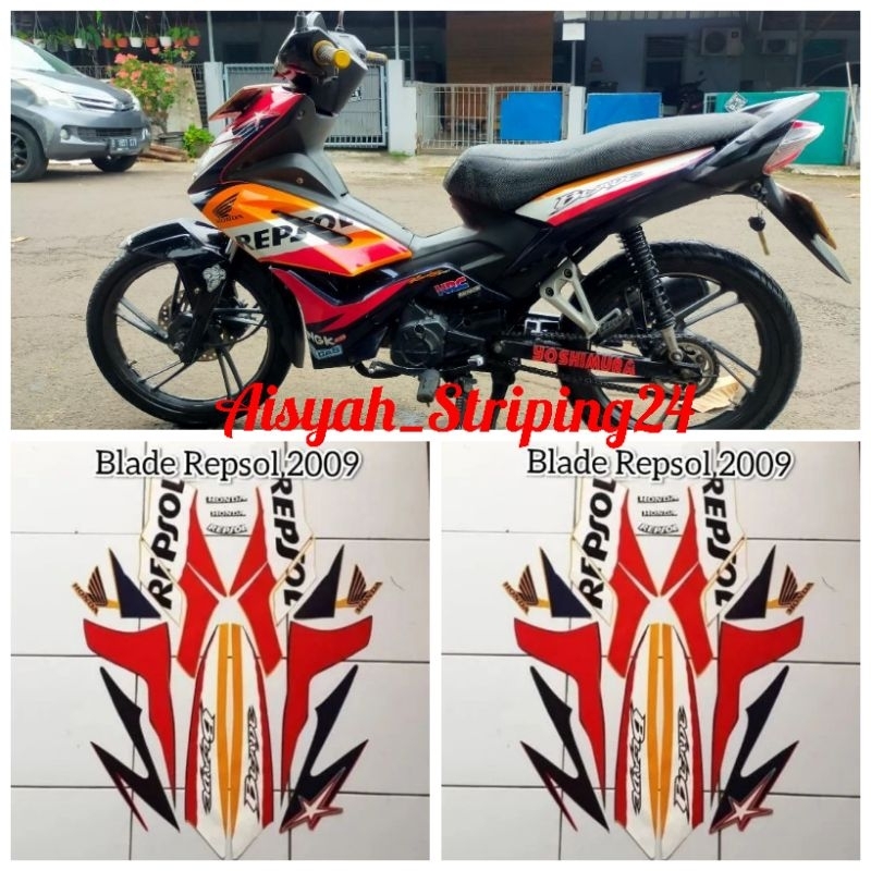 Jual Stiker striping sticker Lis les polet body motor honda Blade ...