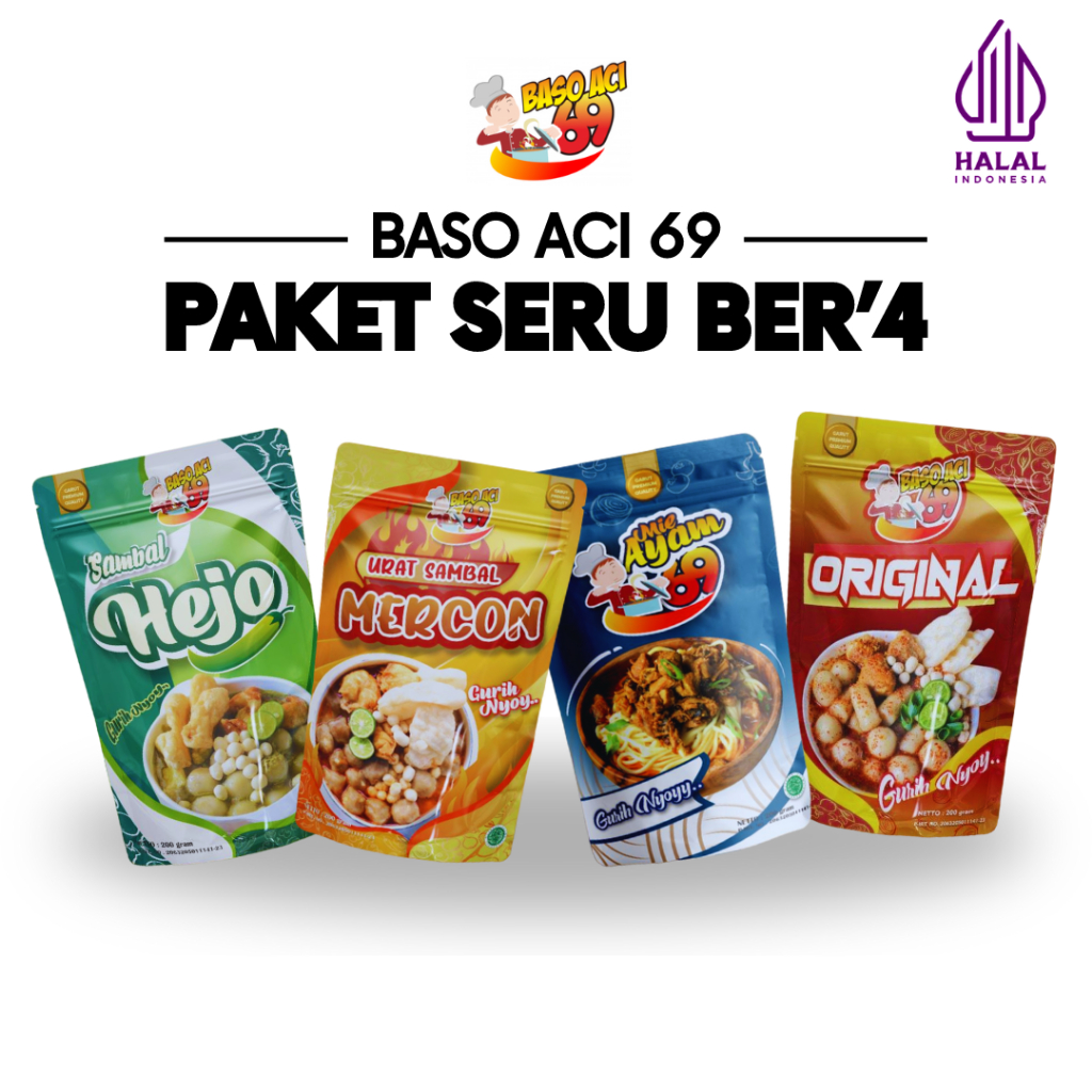 Jual Baso Aci 69 Seru B'4 - Baso Aci 69 Sambal Hejo Mercon MIE AYAM ...