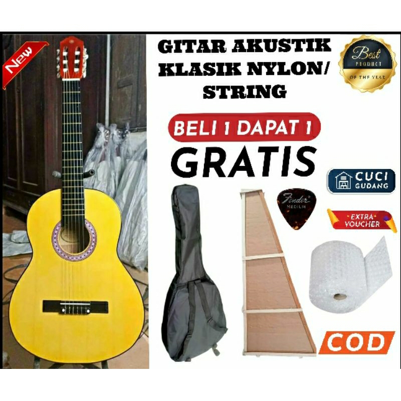 Jual Promo Gitar Akustik Nylon Klasik Kelengkapan Lengkap Shopee