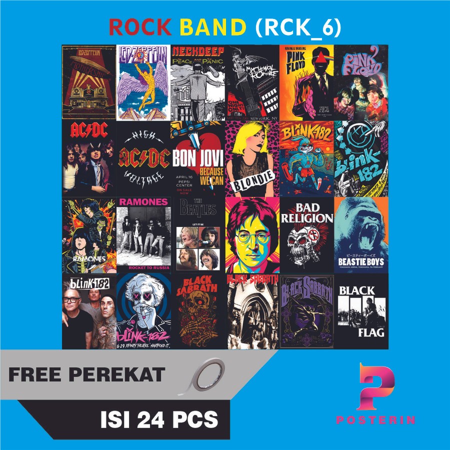 Jual Poster Dinding Aesthetic Vintage Band Rock Kamar Cowok Cewek Isi ...