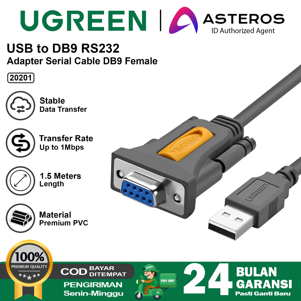 Jual UGREEN Converter Adapter Kabel USB to Serial DB9 RS232 Female ...