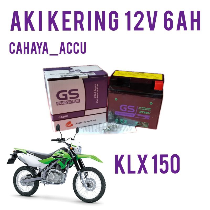 Jual Aki motor klx 150 aki gs grand supreme GTZ6V-BS aki