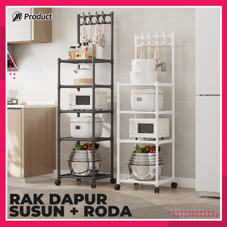 Jual Rak Troli Roda Geser Dapur Kamar Mandi Tempat Panci Microwave Rice ...
