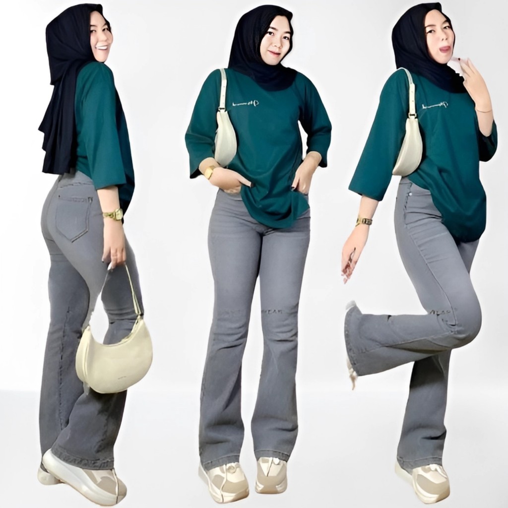 Jual Celana Jeans Cutbray HigtWaist Panjang Wanita Inport-Cutbray Flare ...