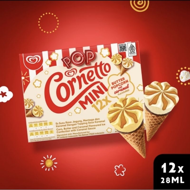 Jual wall's mini butter pop corn with caramel / walls cone