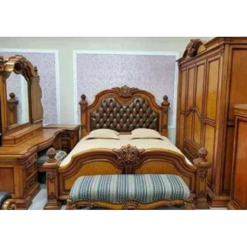 Jual Kamar set sultan bahan kayu jati finishing natural | Shopee Indonesia