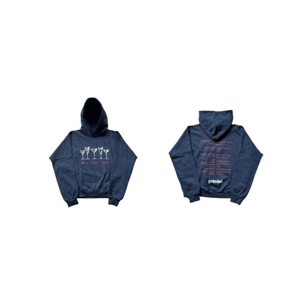 Wasted Youth Afterbase DRUNK ろ HOODIE Blue 