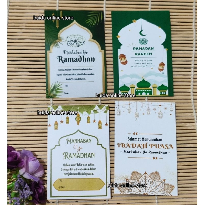 Jual Kartu Ucapan Stiker Hangtag Marhaban Ya Ramadhan Selamat ...