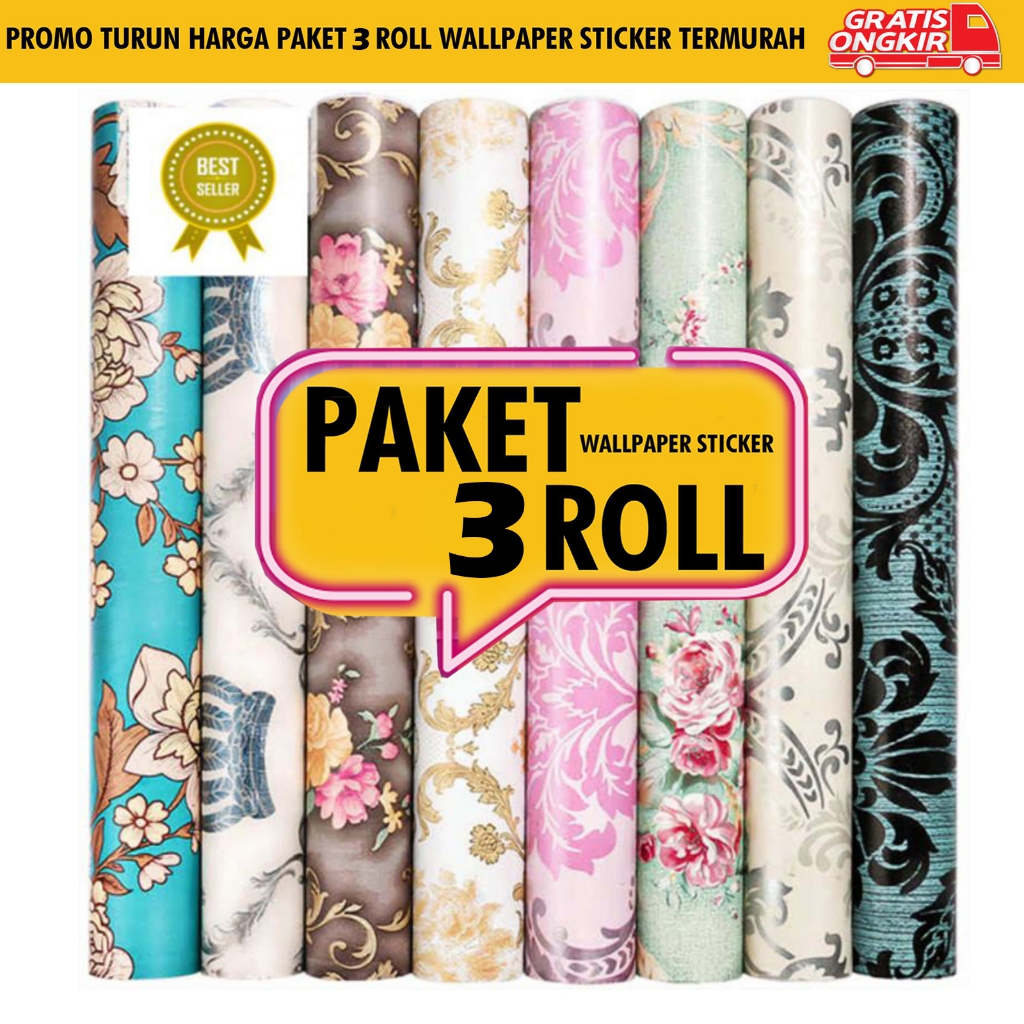 Jual Paket Roll Wallpaper Dinding Kamar Tidur G Motif Batik