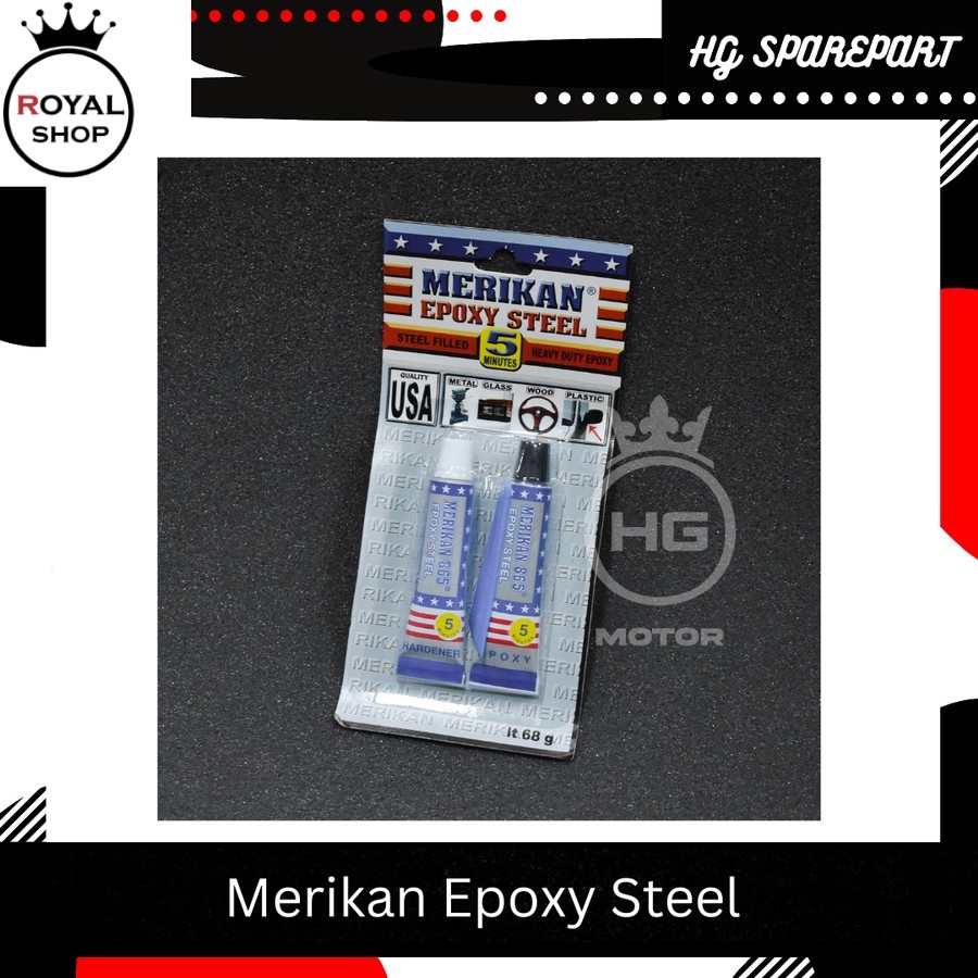 Jual Merikan Lem Besi Epoxy Plastik Steel 5 Menit 68 gram | Shopee ...