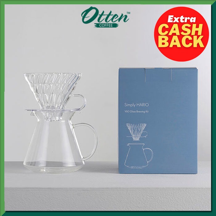 Hario V60 Brühset aus Glas, 600 ml, transparent, S VGBK 02 T, Farblos
