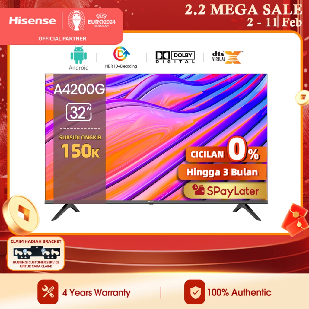 Jual Hisense 32 Inch Android11 Bezelless Design Voice Control Tv