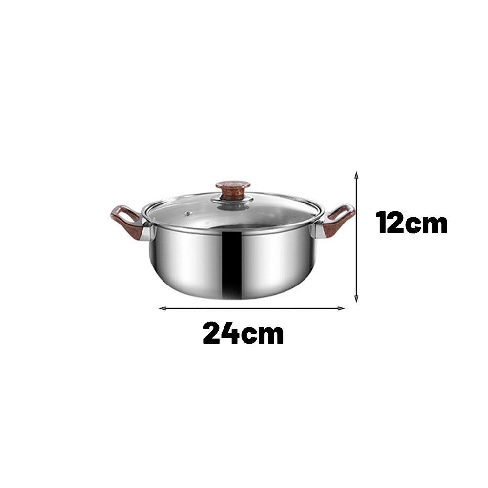 Jual 【uperi】panci Sup Sop Soup Pot Stainless Steel Tutup Kaca Murahpanci Sop Stainless Steel 0424