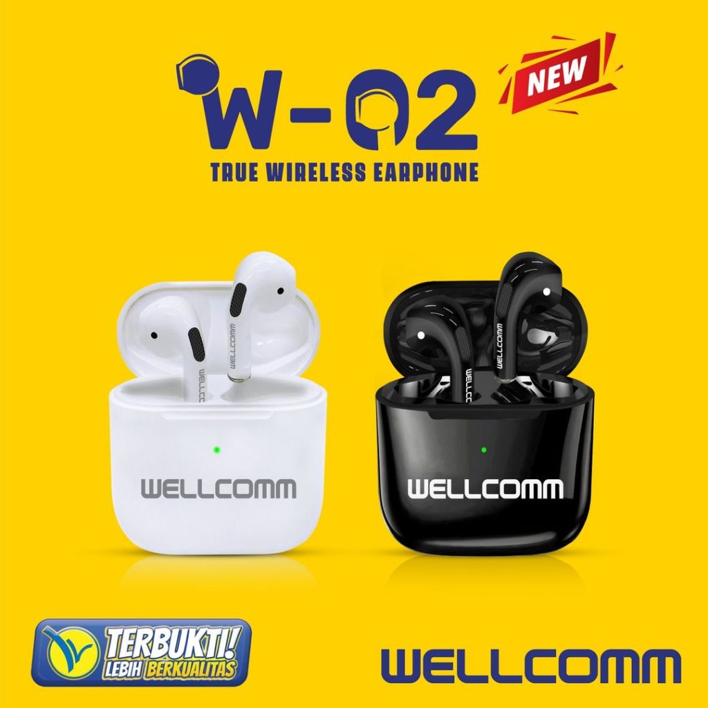 Jual Earphone Bluetooth TWS Wellcomm W-02 Series Original Extra Bass ...