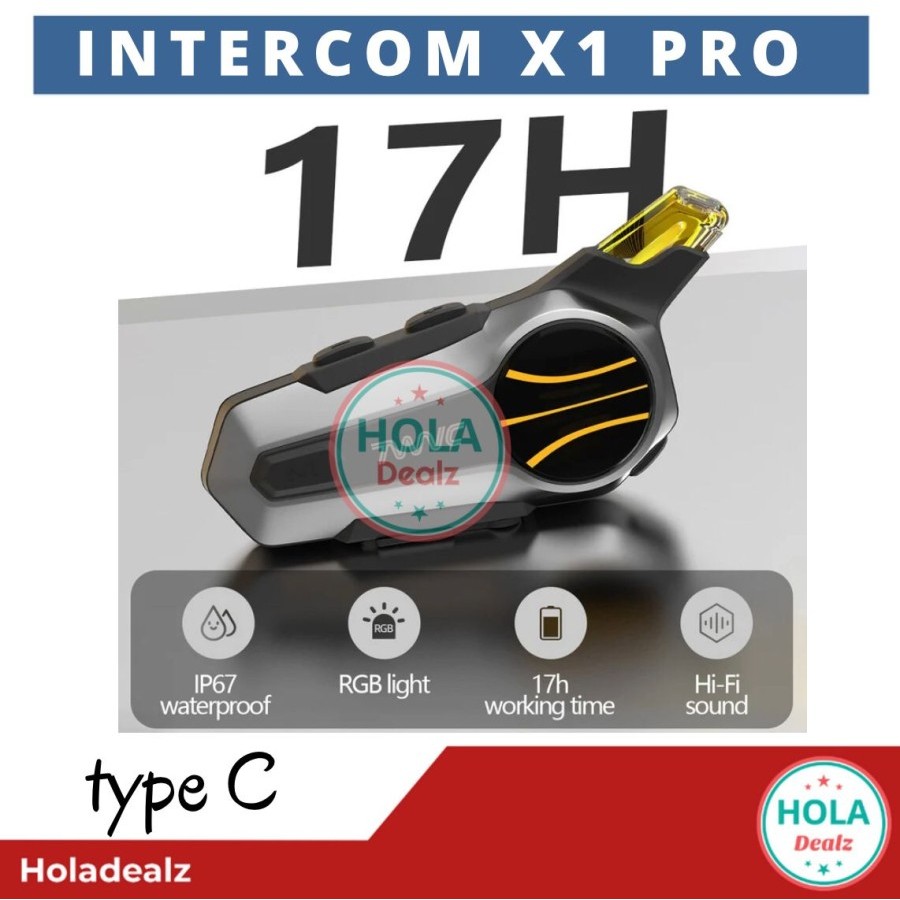 Jual INTERCOM X1 PRO BLUETOOTH HELM HEADSET RGB HI BASS WATERPROOF ...