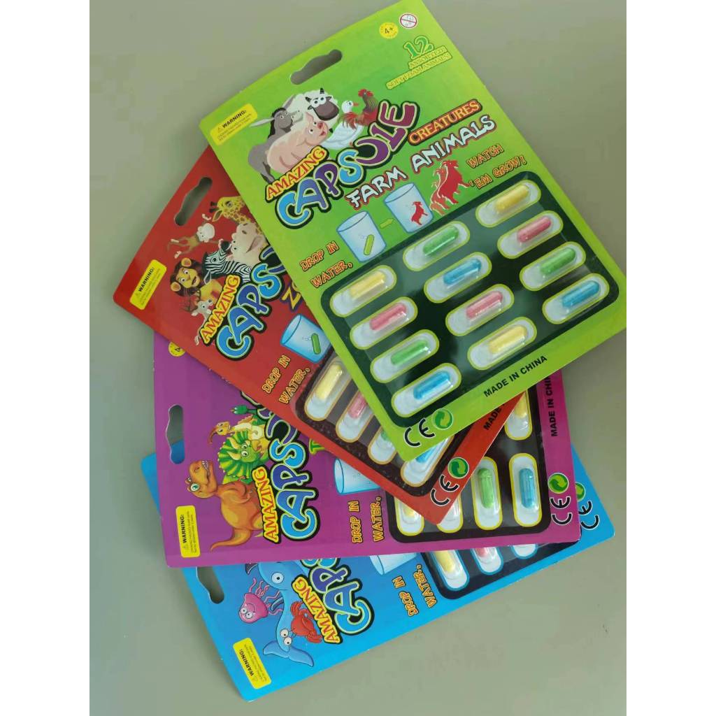 Jual [ 1 LEMBAR = 12 PCS ] MAINAN KAPSUL BUSA RENDAM AJAIB BINATANG ISI ...