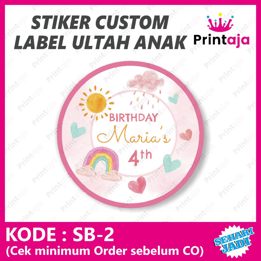 Jual [FREE DESAIN] STIKER ULANG TAHUN ANAK | STIKER BULAT GOODYBAG ...