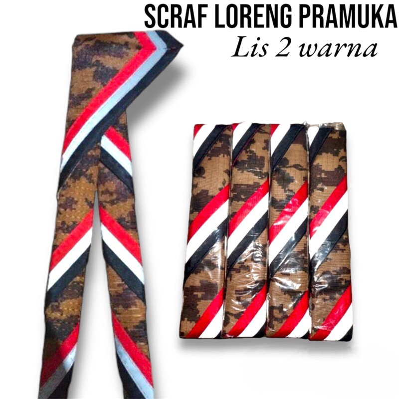 Jual Limited Edition Scraf Loreng Pramuka Lis Merah Hitam Scraf