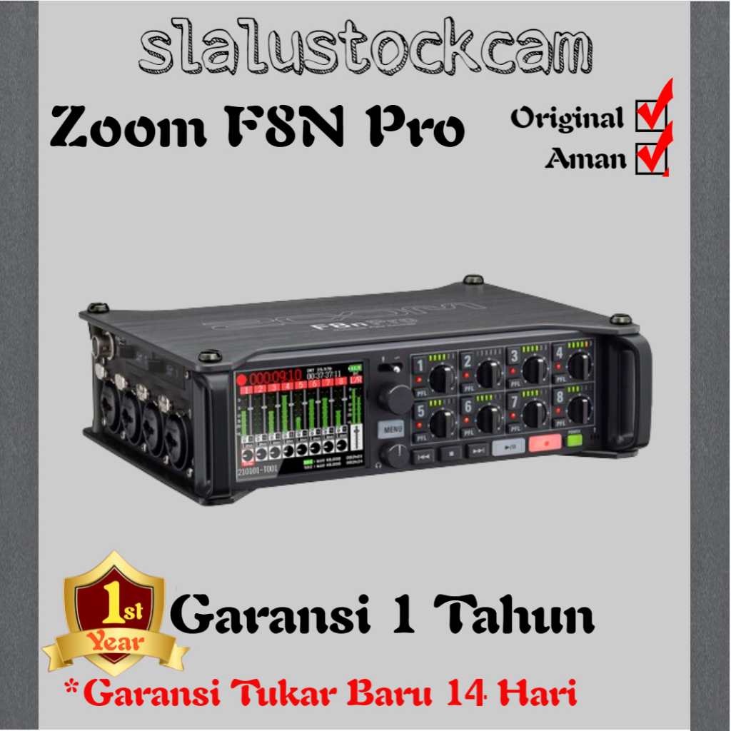 Jual Zoom F8n Pro 8Input / 10Track Multitrack Field Recorder Shopee