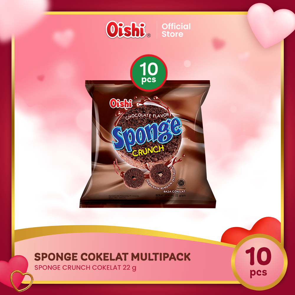 Jual Oishi Sponge Crunch Cokelat Renceng 22g | Shopee Indonesia