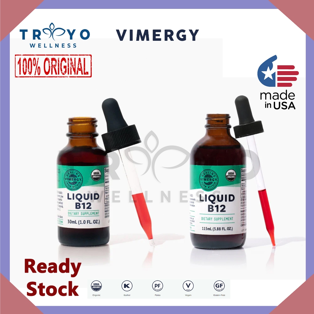 Jual Vimergy Organic Liquid B12 30 115 ml organic vitamin B nerve vit vegan brain health robust
