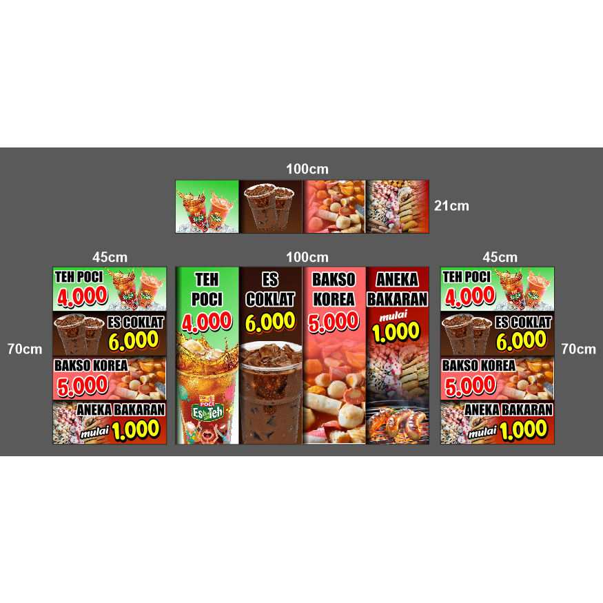 Jual custom banner rombong / booth ukuran sesuai gambar | Shopee Indonesia