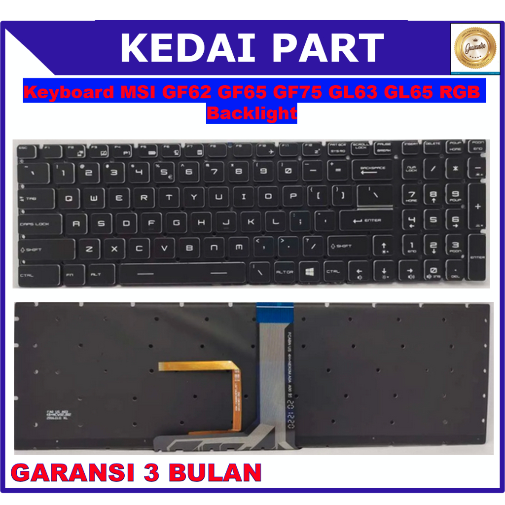 Jual Keyboard MSI GF62 GF65 GF75 GL63 GL65 GL73 GL75 GP63 RGB Backlight ...
