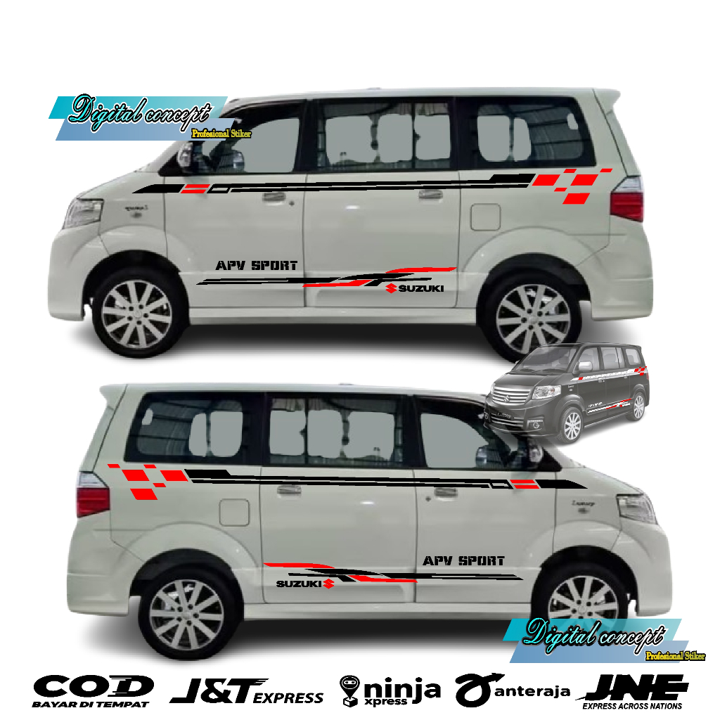 Jual Sticker Stiker Striping List Apv sport Stiker Cutting Body Mobil ...