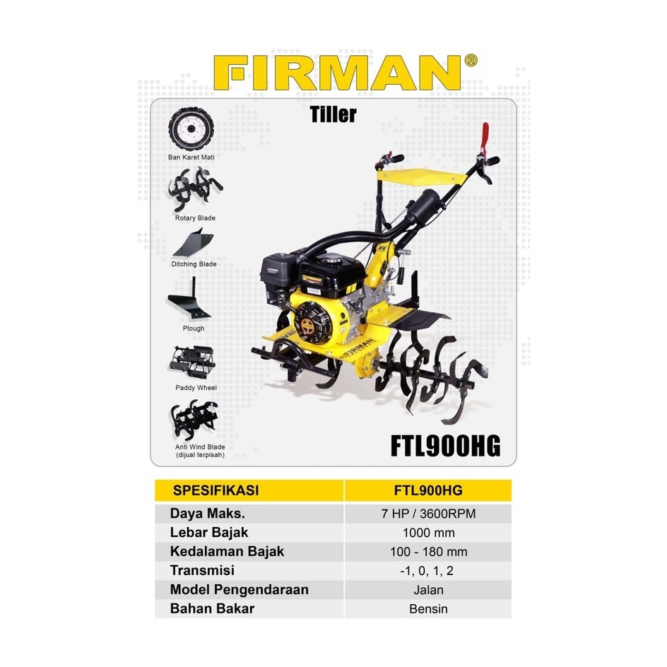 Jual Mesin Traktor Mini Cultivator Firman Ftl Hg Mesin Traktor Bajak Sawah Mini Basah Kering