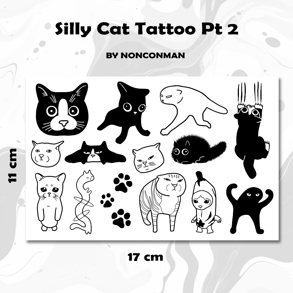 Jual Fruit Ink Cute Cats Temporary Tattoo Tato temporer Kucing Lucu