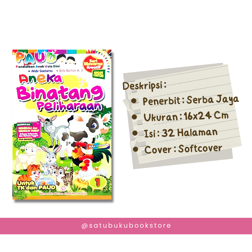 Jual Buku Paud Seri Kreatif Mewarnai Dengan Contoh Aneka Hewan ...