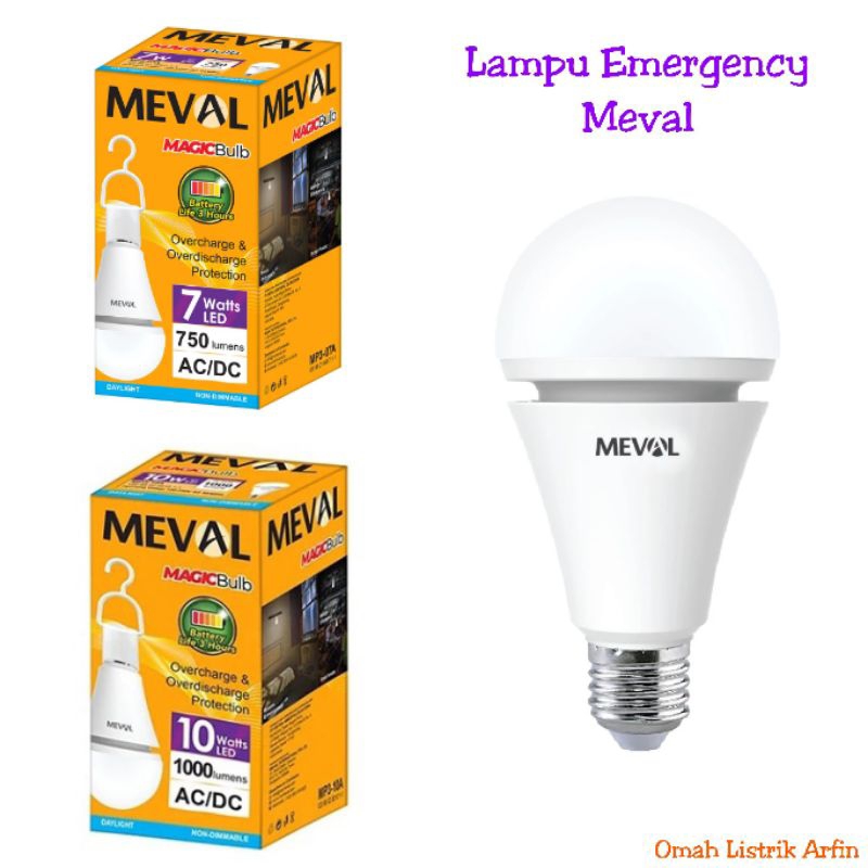 Jual Lampu Emergency Meval / Lampu Meval Magic 7W, 10W Putih | Shopee ...