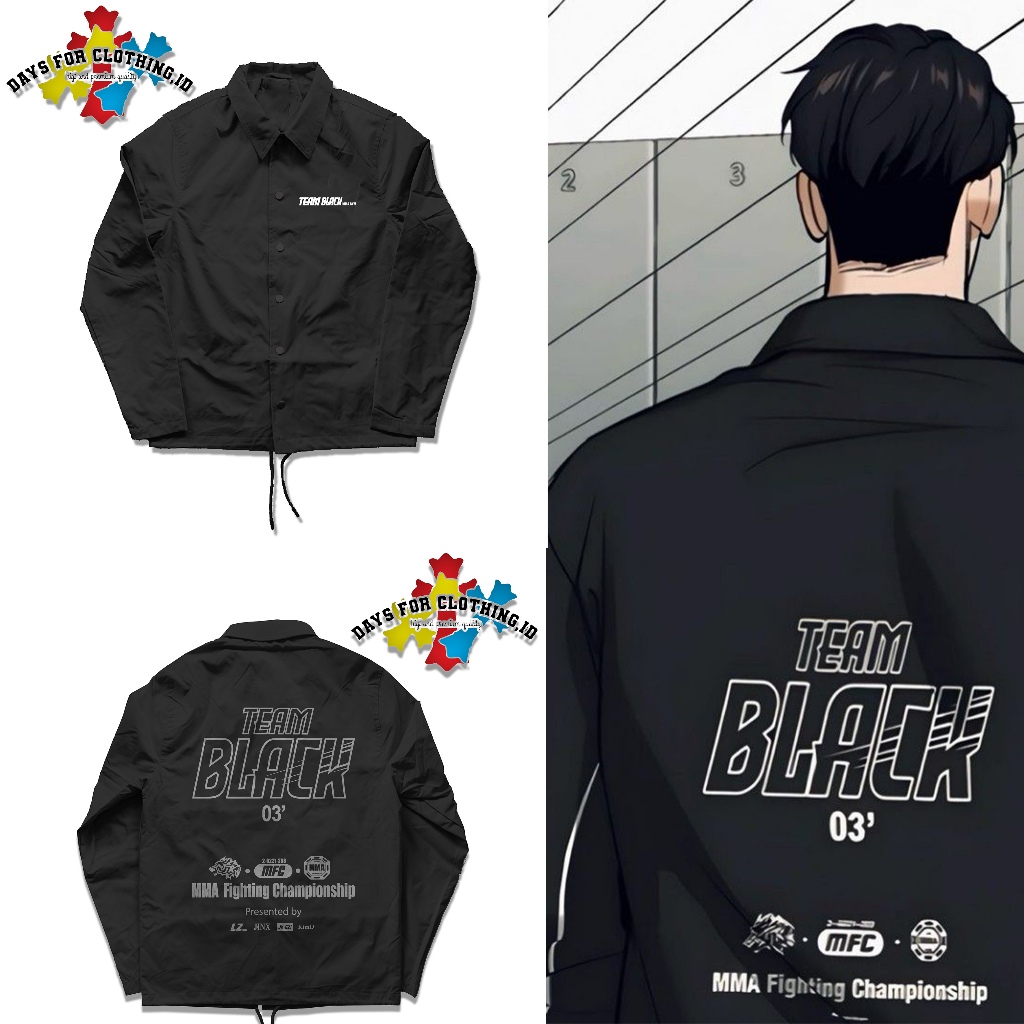 Jual Jaket Coach Jinx Team Black Mma Gym Bl Manhwa Windbreaker Shopee