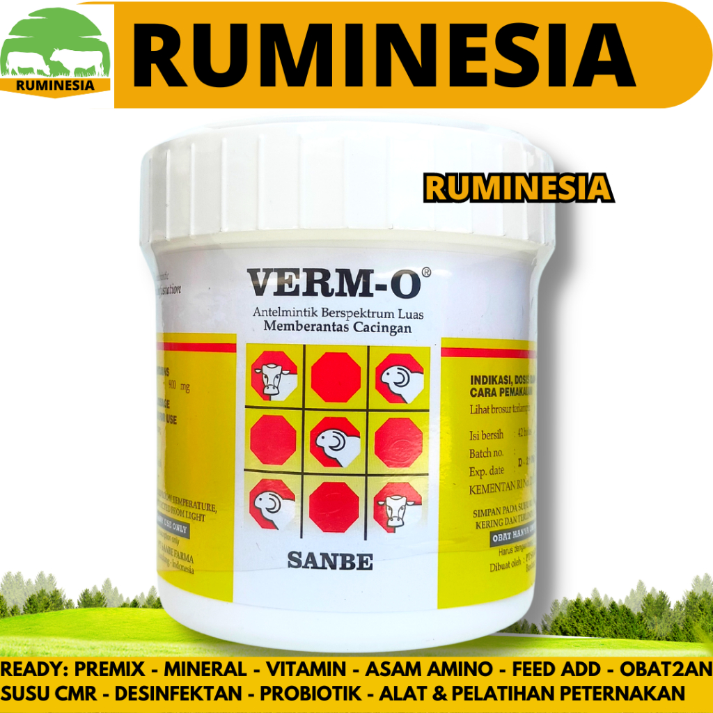 Jual VERM O BOLUS 1 BOLUS - Obat Cacing Sapi Kerbau Kuda Spektrum Luas ...